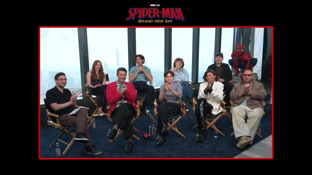 Tom Holland, Zendaya, Jacob Batalon, Sadie Sink, Jon Bernthal, Destin Daniel Cretton, Kevin Feige and Amy Pascal discuss Spider-Man: Brand New Day during the global press conference.