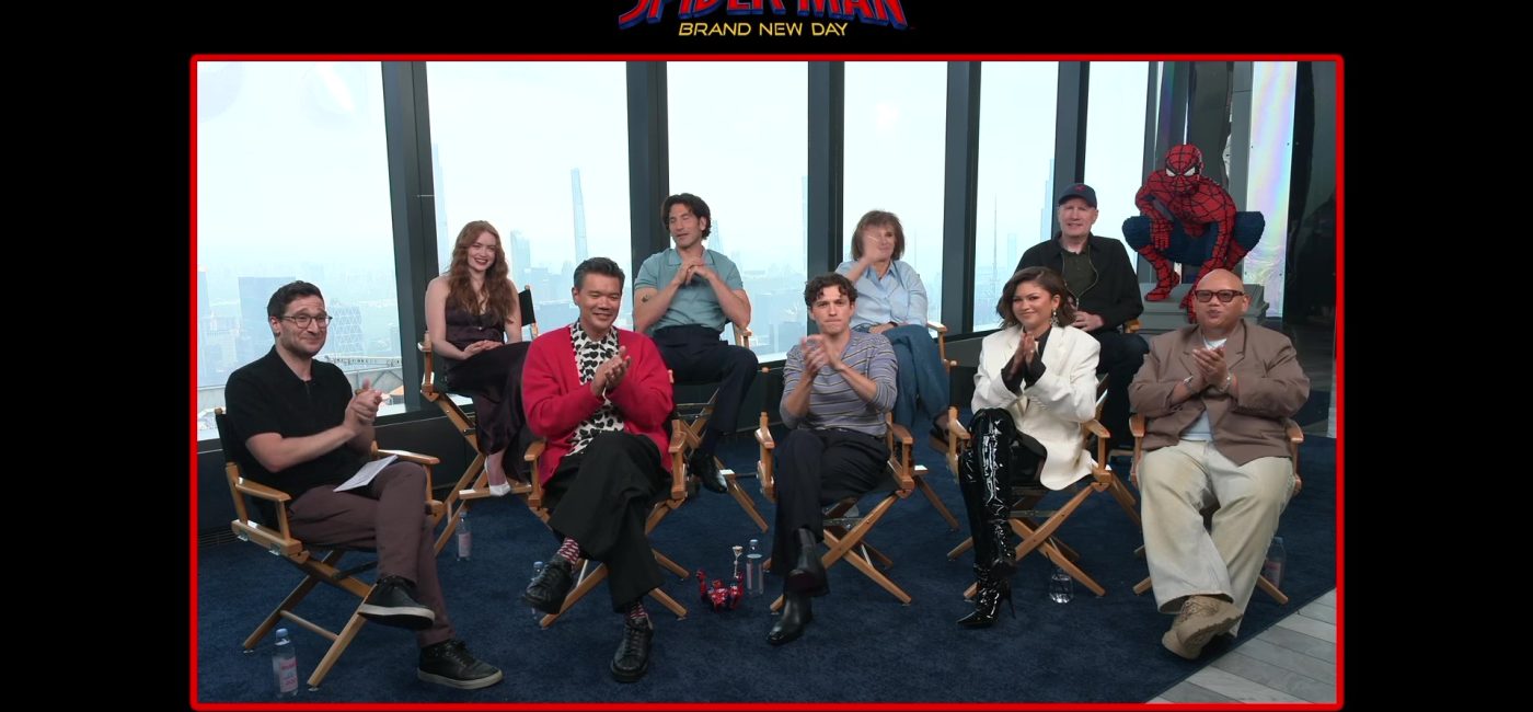Tom Holland, Zendaya, Jacob Batalon, Sadie Sink, Jon Bernthal, Destin Daniel Cretton, Kevin Feige and Amy Pascal discuss Spider-Man: Brand New Day during the global press conference.