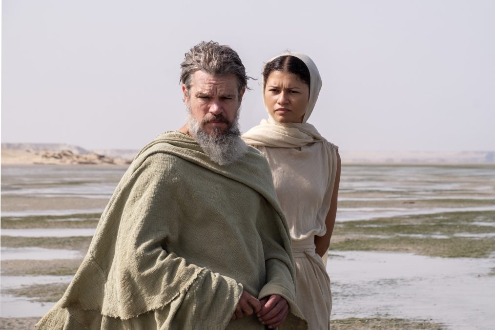 Matt Damon is Odysseus and Zendaya is Athena in THE ODYSSEY, written, produced, and directed by Christopher Nolan. Melinda Sue Gordon/Universal Pictures