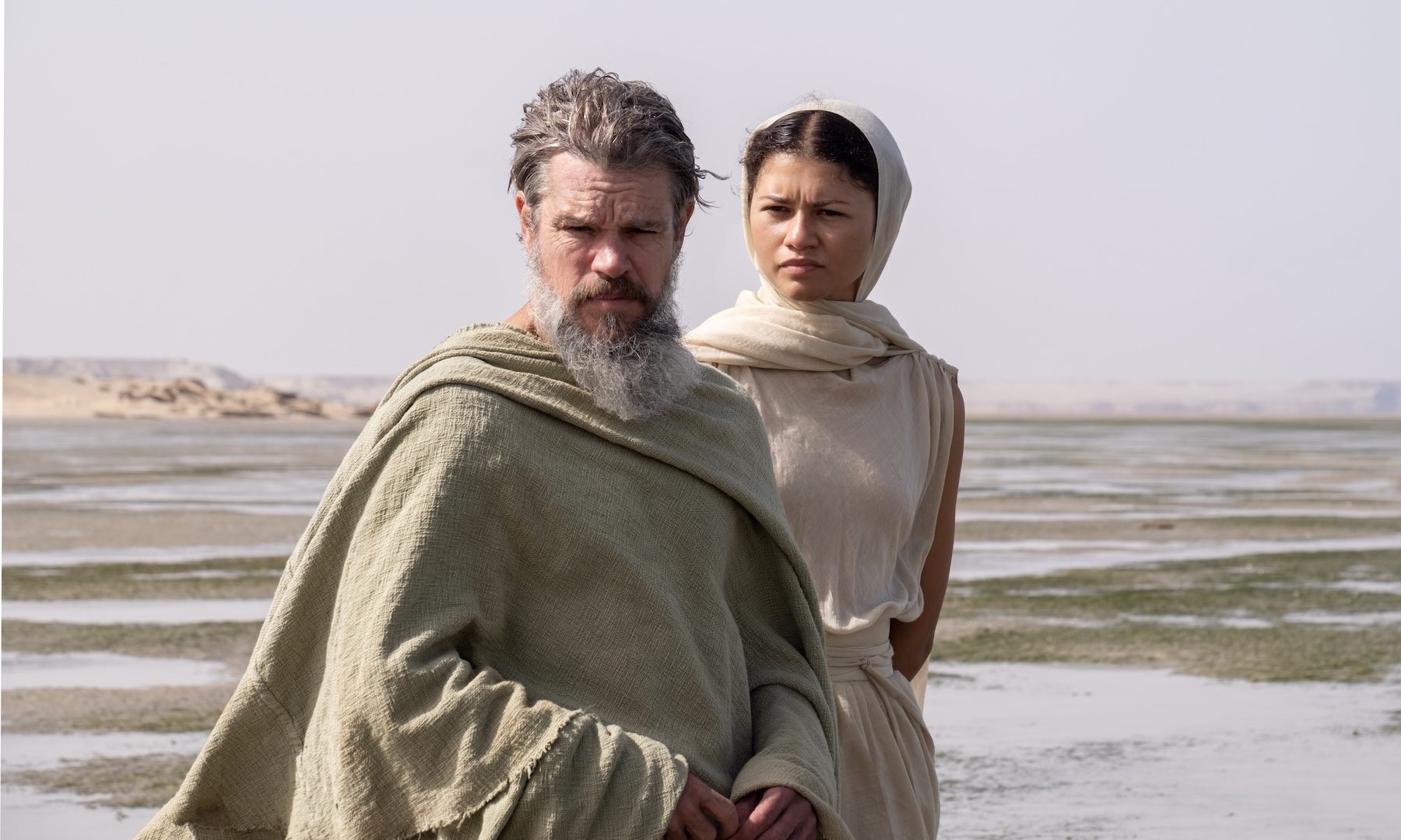 Matt Damon is Odysseus and Zendaya is Athena in THE ODYSSEY, written, produced, and directed by Christopher Nolan. Melinda Sue Gordon/Universal Pictures