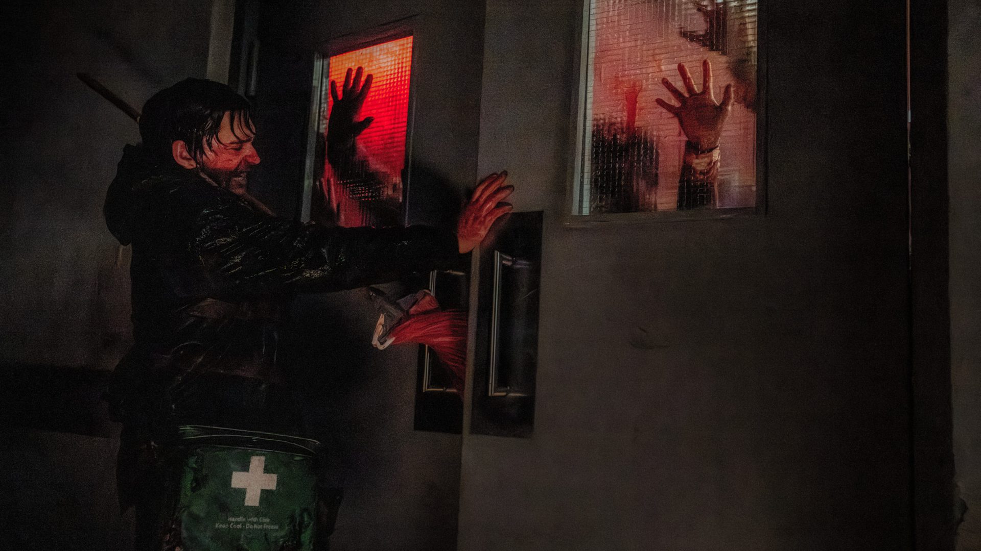 Austin Abrams as Bryan in Zach Cregger’s Resident Evil.