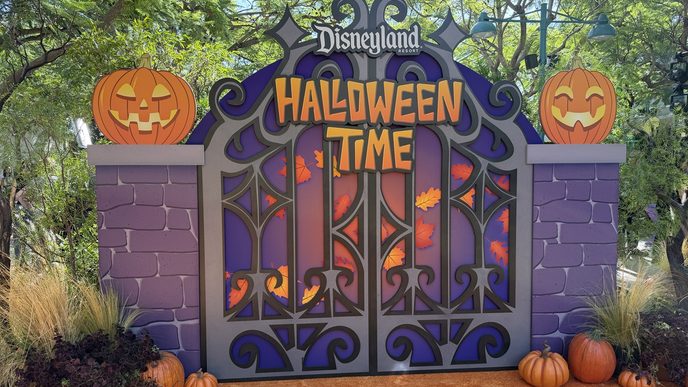 Disneyland Resort Halloween Time display with pumpkins and seasonal décor during the Fall Favorites 2026 media preview event.
