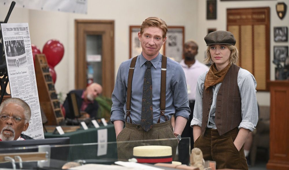 Domhnall Gleeson as Ned Sampson in Peacock’s The Paper Season 2.