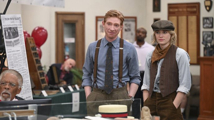 Domhnall Gleeson as Ned Sampson in Peacock’s The Paper Season 2.
