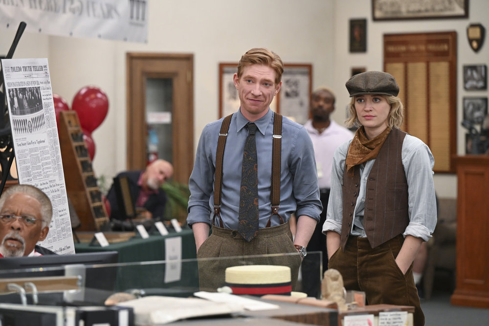 Domhnall Gleeson as Ned Sampson in Peacock’s The Paper Season 2.